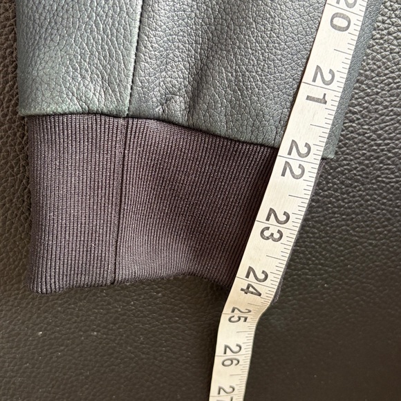 Theory Brant Lamb Pebble Leather Jacket Navy Blue Bomber Mens Sz S - Picture 13 of 13